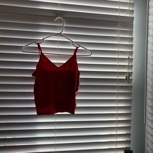 Red crop top tank top